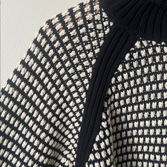 Cleobella Madison Turtleneck Sweater Black Ivory Chunky Knit Small Reg. $250 - Picture 3 of 12